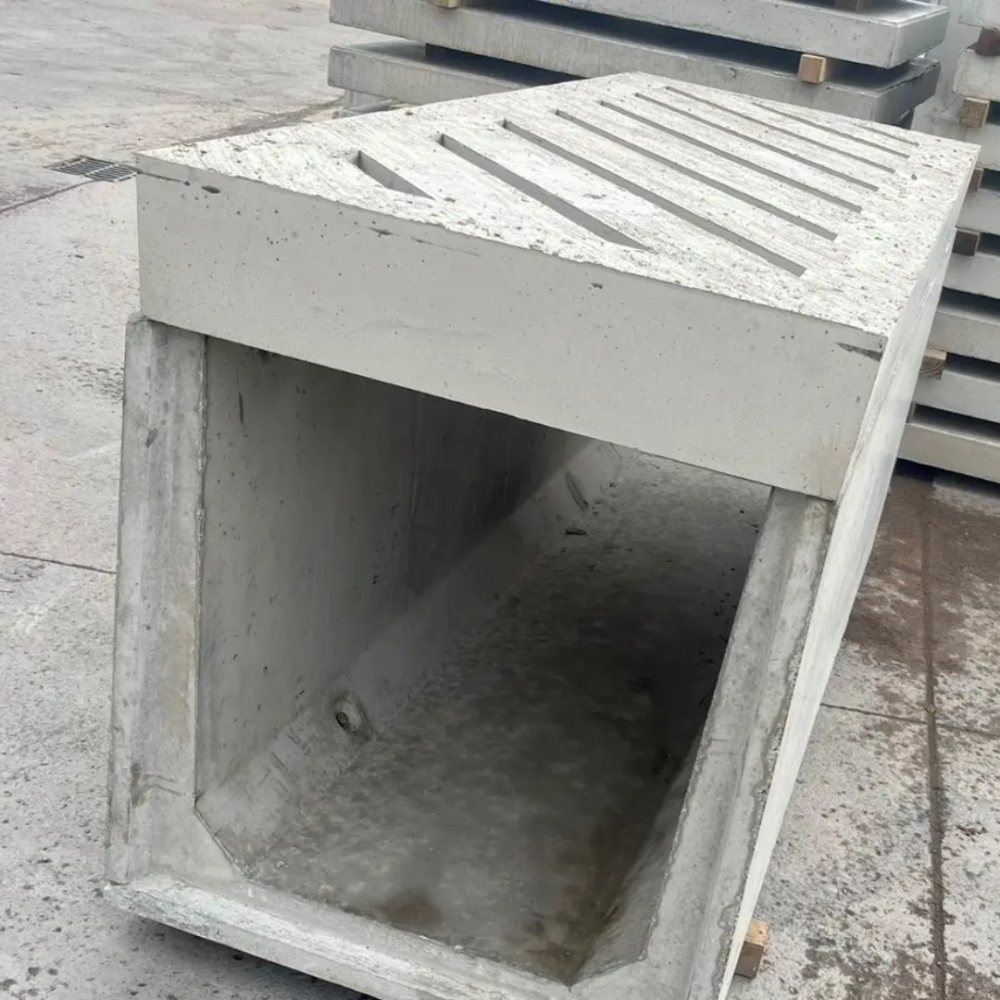 Concrete slurry channel, showing practical design for efficient waste management