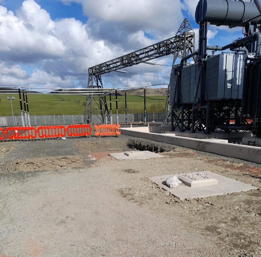 CWP's precast bases in situ at Moffat Substation