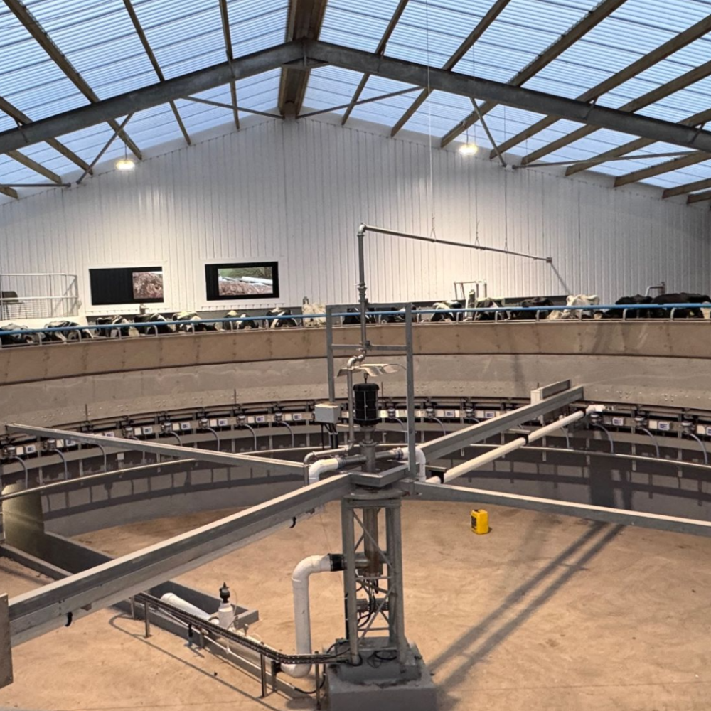 Example of CWP's precast rotary parlour walls used in a rotary parlour in Dumfries & Galloway.