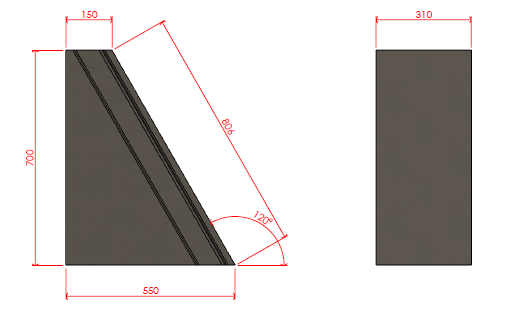 CAD drawing of a concrete feeder system