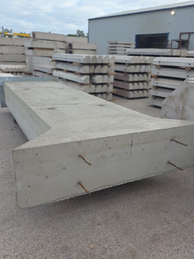 A completed precast concrete bridge beam