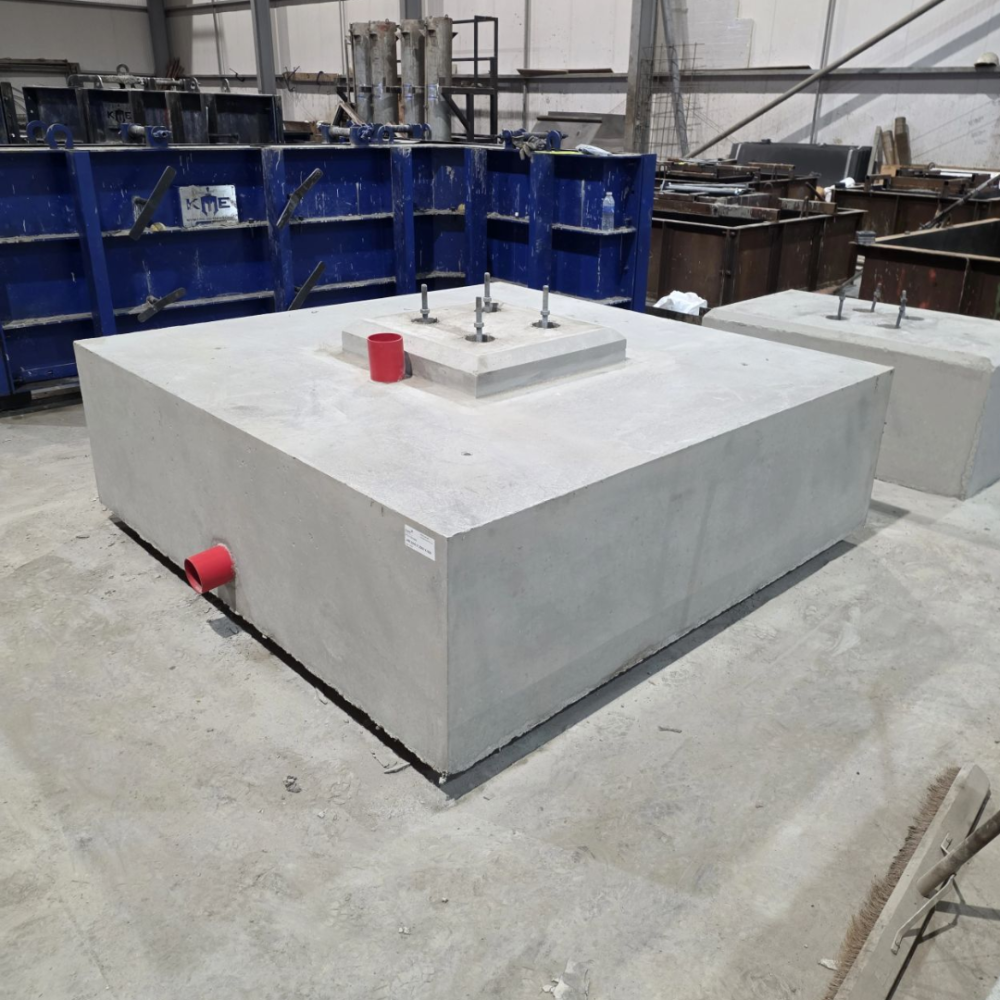 Precast concrete foundation bases supplied by CWP installed at Coalburn Substation for Luddon Construction.