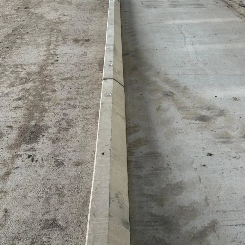 A top view of one of our cubicle kerbs, marking the edge of a cubicle bed